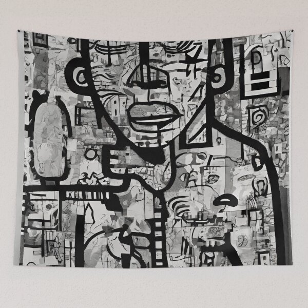 Item preview, Visual Complexity: Monochrome Abstract Poster" designed and sold by FanoloHandford.