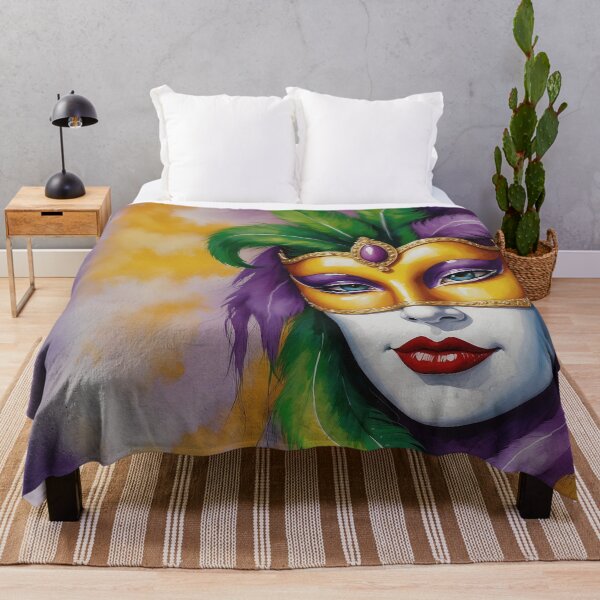 Item preview, Carnival Mardi Gras mask full of feathers. Watercolor. designed and sold by twisted-dot.