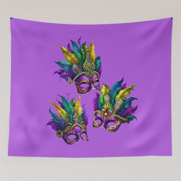 Item preview, Three Mardi Gras Masks - Fat Tuesday designed and sold by WigOutlet.