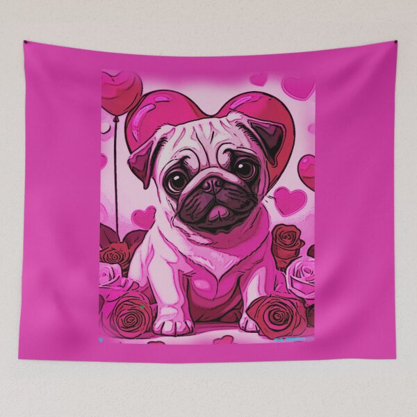 Item preview, Pug HAPPY HOLIDAYS 169 Valentines Day  designed and sold by RedBluffTraders.