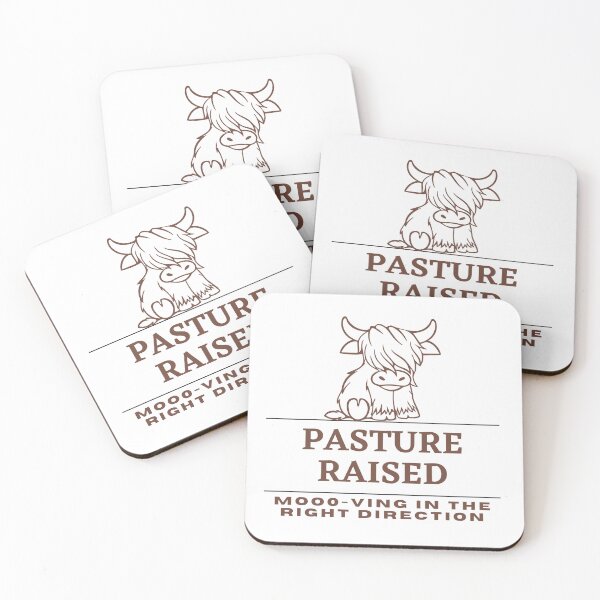 Item preview, "Pasture Raised - Mooo-ving In the Right Direction" T-shirt and Graphic designed and sold by DesignsbySimons.