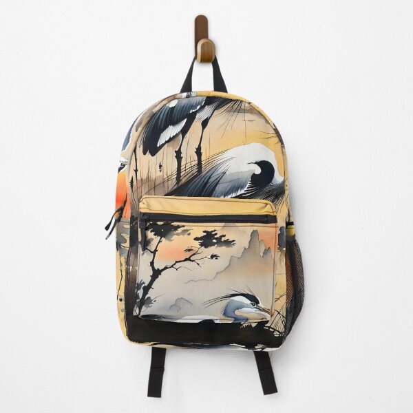Item preview, Herons fishing at sunset designed and sold by Kallak-AI-Art.