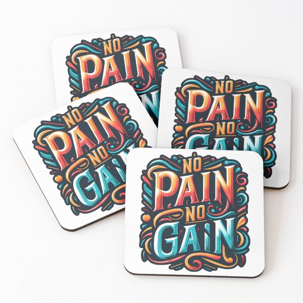 Item preview, No Pain No Gain, typography designed and sold by maxmaj.