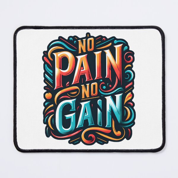 Item preview, No Pain No Gain, typography designed and sold by maxmaj.