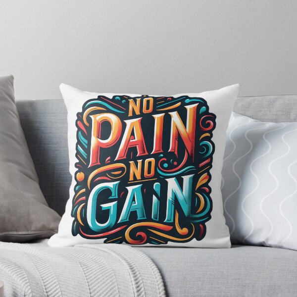 Item preview, No Pain No Gain, typography designed and sold by maxmaj.