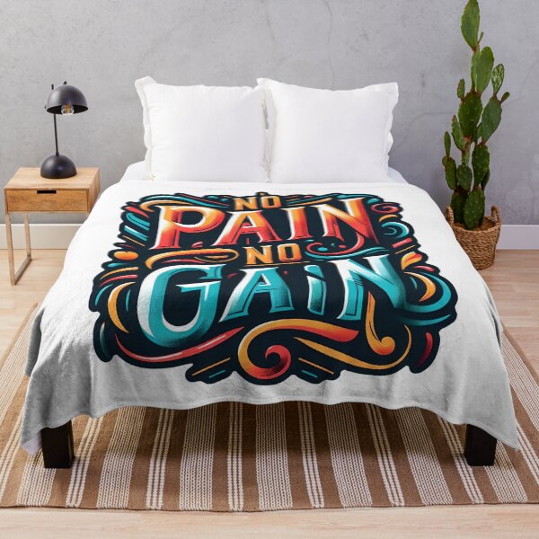 Item preview, No Pain No Gain, typography designed and sold by maxmaj.