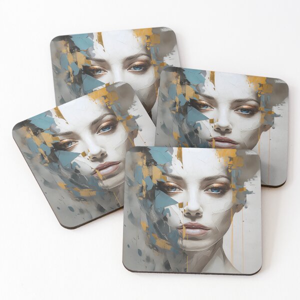 Item preview, Shattered Grace - Contemporary Abstract Portrait designed and sold by pooshda.