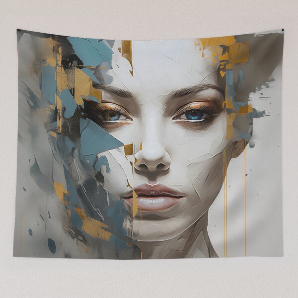 Item preview, Shattered Grace - Contemporary Abstract Portrait designed and sold by pooshda.