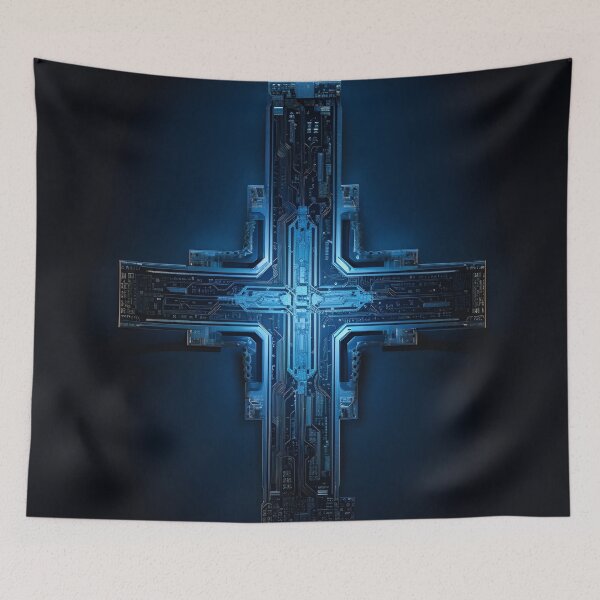 Item preview, Digital electronic circuit board cross designed and sold by dcrc.