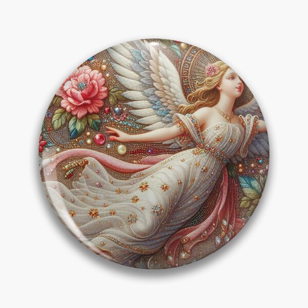 Item preview, Heavenly Elegance - Small Colorful Diamonds Fabric with Angelic Touch designed and sold by Rui Fernandes.