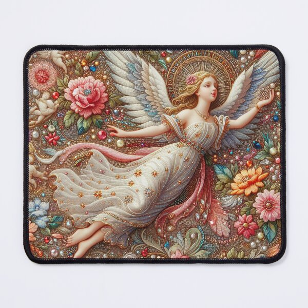 Item preview, Heavenly Elegance - Small Colorful Diamonds Fabric with Angelic Touch designed and sold by Rui Fernandes.
