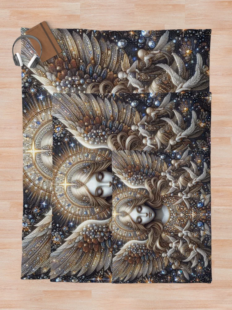 Thumbnail 5 of 6, Throw Blanket, Angelic designed and sold by Rui Fernandes.