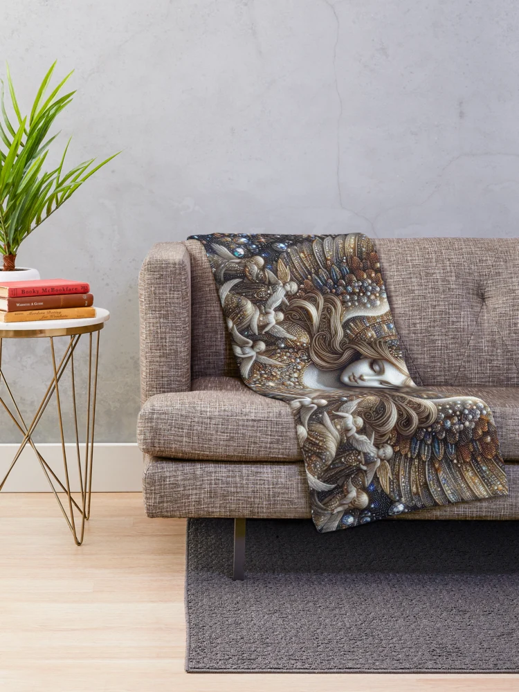 Thumbnail 2 of 6, Throw Blanket, Angelic designed and sold by Rui Fernandes.