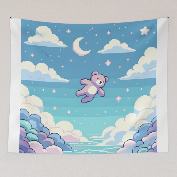 Item preview, Serene Teddy Bear - Pixel Art designed and sold by fabinthelab.