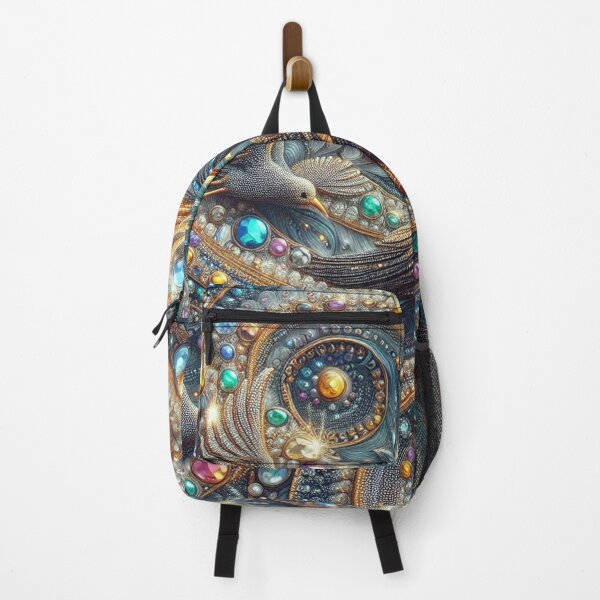 Item preview, Mysterious Elegance - Small Colorful Diamonds Fabric with Crow Motif designed and sold by Rui Fernandes.