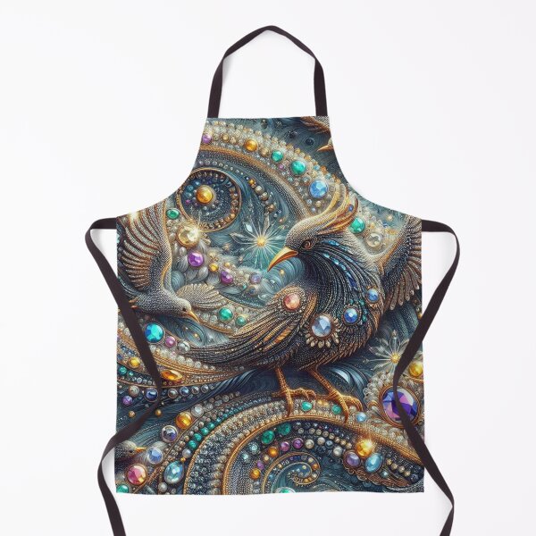 Item preview, Mysterious Elegance - Small Colorful Diamonds Fabric with Crow Motif designed and sold by Rui Fernandes.