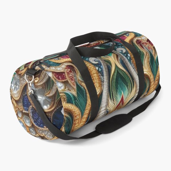 Item preview, Mythical Radiance - Small Colorful Diamonds Fabric with Dragon Motif designed and sold by Rui Fernandes.