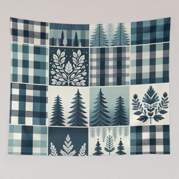 Item preview, Winter-Inspired Gingham Pattern Print designed and sold by PinUpPizzazz.