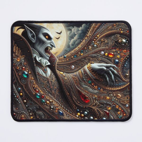 Item preview, Elegant Nightfall - Small Colorful Diamonds Fabric with Dracula Motif designed and sold by Rui Fernandes.