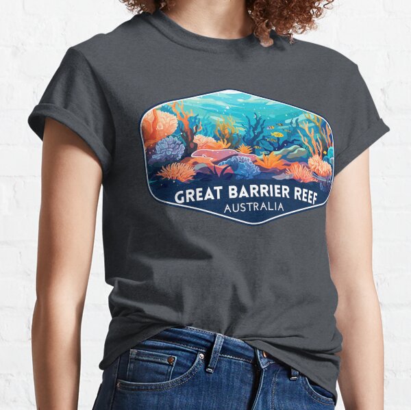 Cairns Port Douglas Great Barrier Reef Dive Club Men L Large blue T shirt  21x26