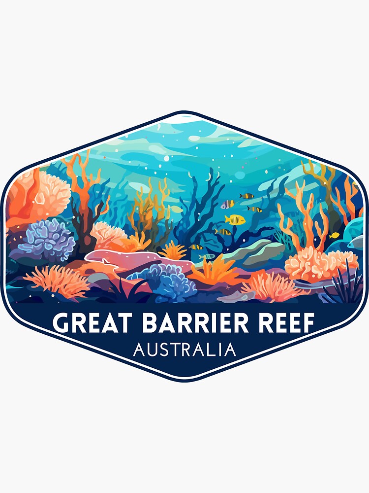 Thumbnail 3 von 3, Sticker, Great Barrier Reef Australien Reisesouvenir designt und verkauft von electricninja.