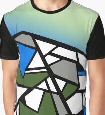 Glacier abstract blue mountain vector landscape Graphic T-Shirt