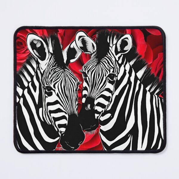 Item preview, Zebras In Love. With Red Rose Background designed and sold by ZebraKnees.