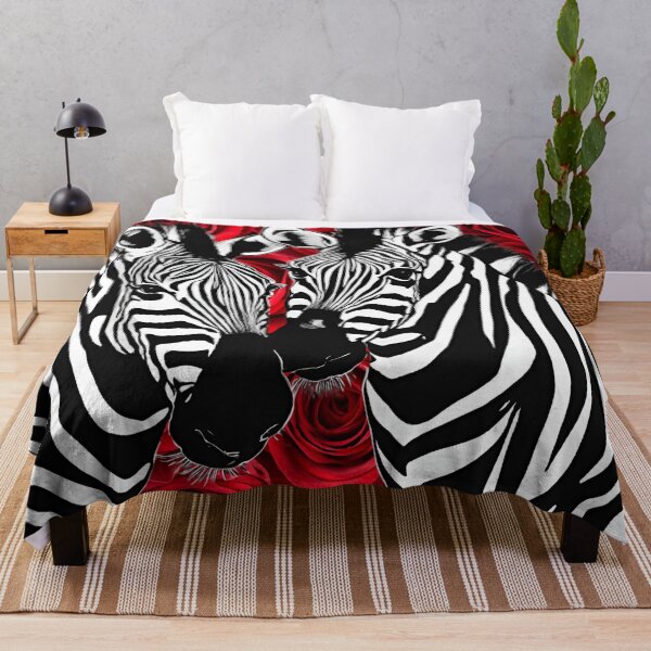 Item preview, Zebras In Love. With Red Rose Background designed and sold by ZebraKnees.