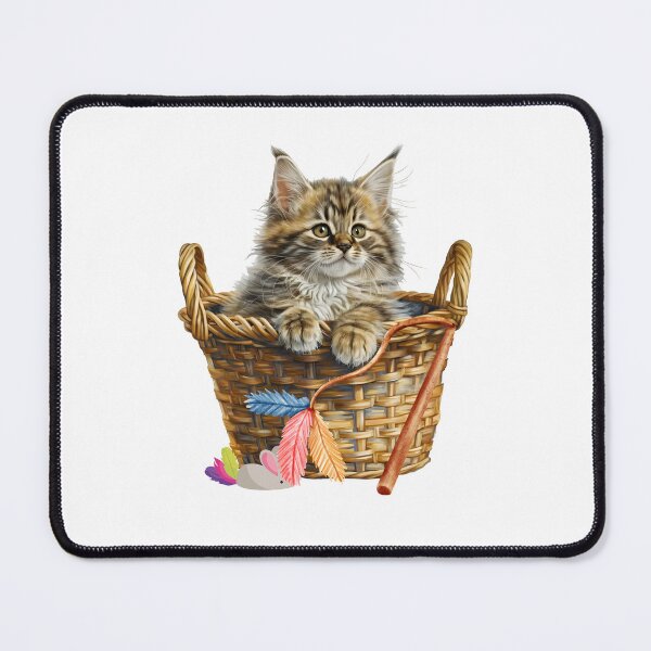 Item preview, Maine Coon Kitten In A Basket designed and sold by TheAnimalZ00.