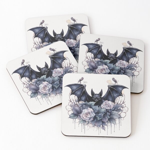 Item preview, Bat and  Roses Watercolor designed and sold by Petals-n-Thorns.