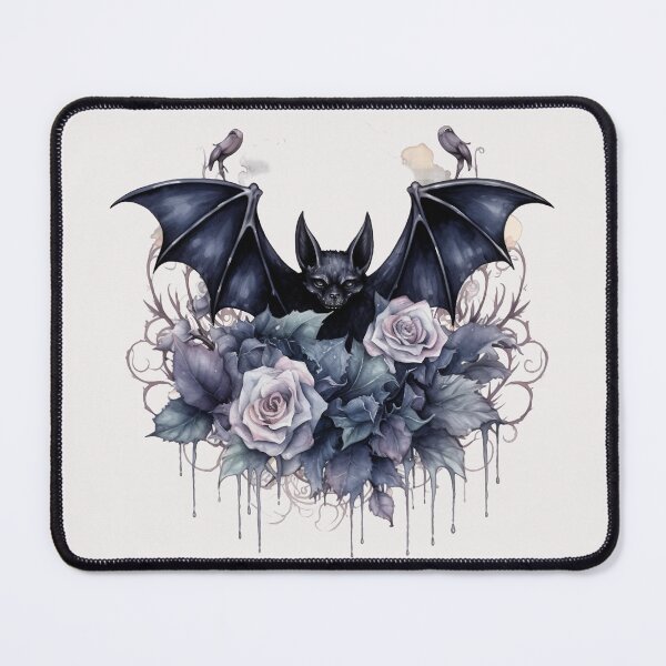 Item preview, Bat and Roses Watercolor designed and sold by Petals-n-Thorns.