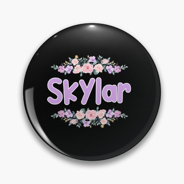Item preview, Purple Flower Skylar Name Label (Black) designed and sold by NormadWorld.
