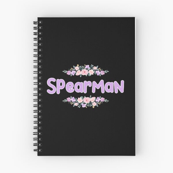 Aperçu de l'œuvre Étiquette de nom de Spearman à fleurs violettes (noir) créée et vendue par NormadWorld.