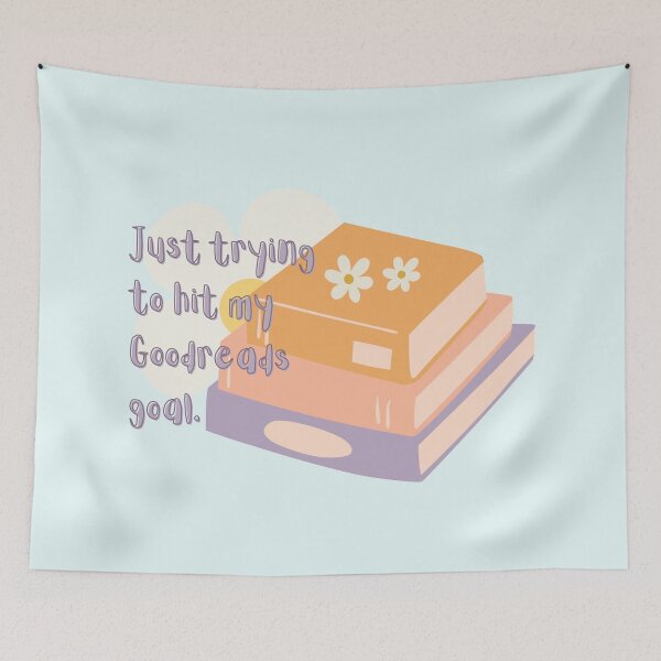 Item preview, Just trying to hit my Goodreads goal - book sticker designed and sold by Cool Gal, Cool Cats.
