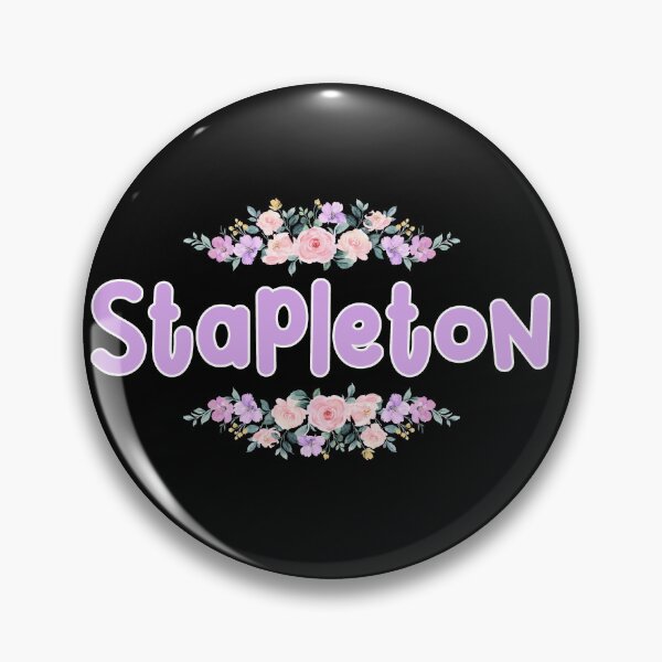 Item preview, Purple Flower Stapleton Name Label (Black) designed and sold by NormadWorld.