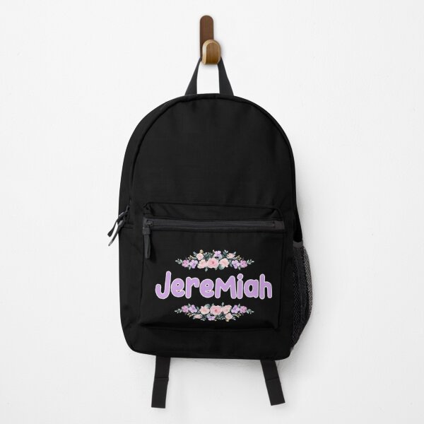 Item preview, Purple Flower Jeremiah Name Label (Black) designed and sold by NormadWorld.