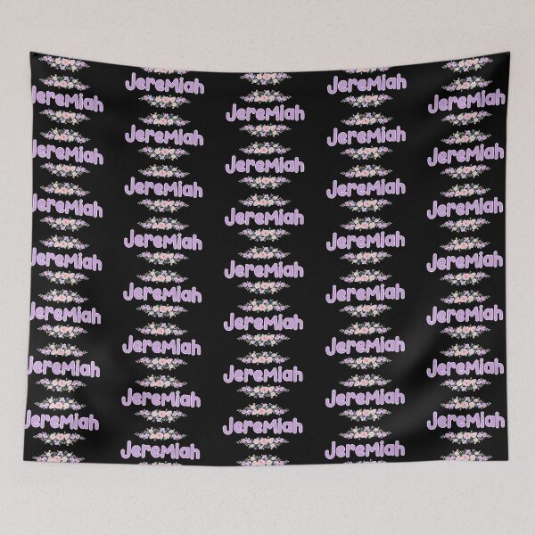 Item preview, Purple Flower Jeremiah Name Label (Black) designed and sold by NormadWorld.