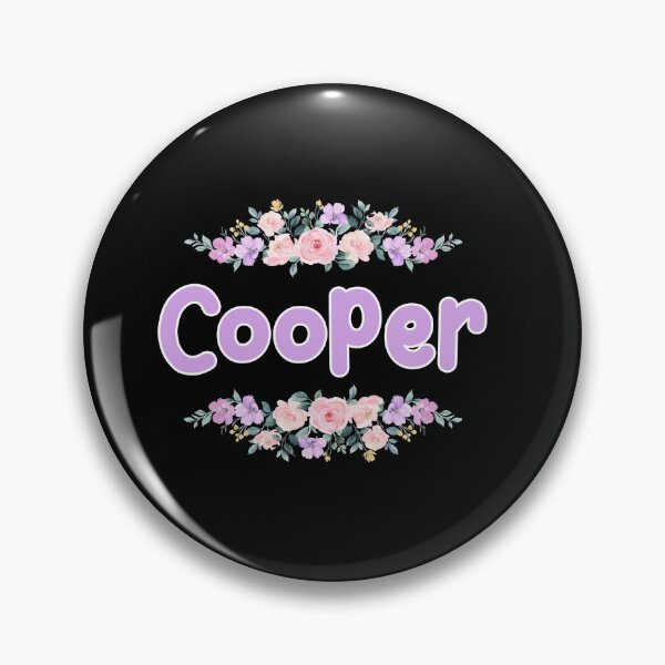 Item preview, Purple Flower Cooper Name Label (Black) designed and sold by NormadWorld.
