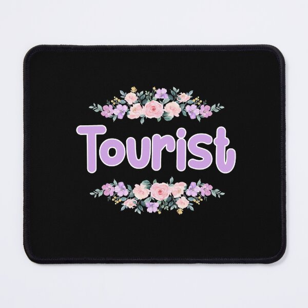 Item preview, Purple Flower Tourist Name Label (Black) designed and sold by NormadWorld.