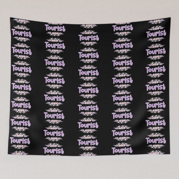 Item preview, Purple Flower Tourist Name Label (Black) designed and sold by NormadWorld.