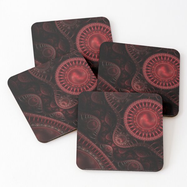 Item preview, Red Black Gear Steampunk Fractal Abstract Art designed and sold by kalyssa44.