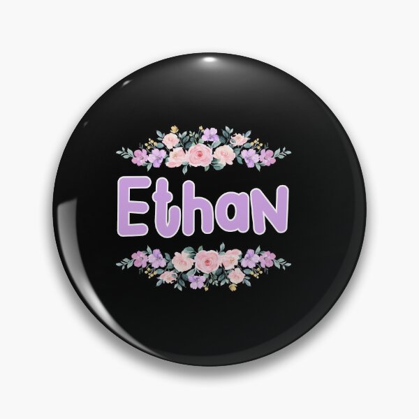 Artikelvorschau, Lila Blumen-Ethan-Namensschild (schwarz) entworfen und verkauft von NormadWorld.