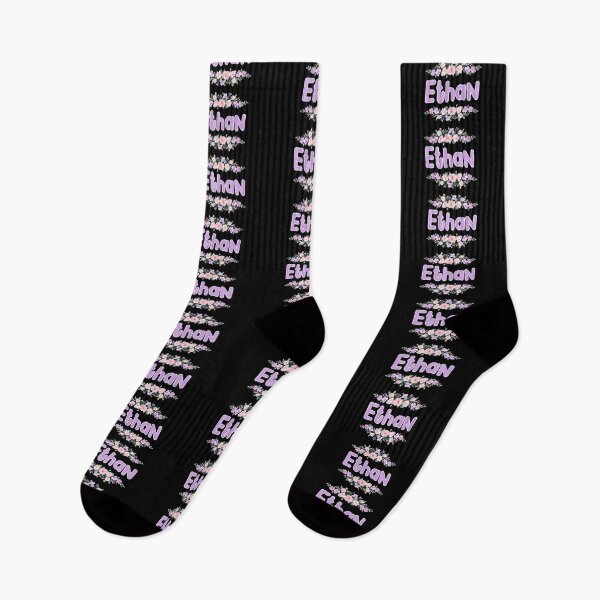 Item preview, Purple Flower Ethan Name Label (Black) designed and sold by NormadWorld.