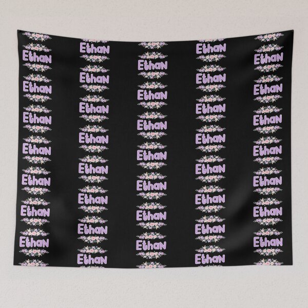 Item preview, Purple Flower Ethan Name Label (Black) designed and sold by NormadWorld.