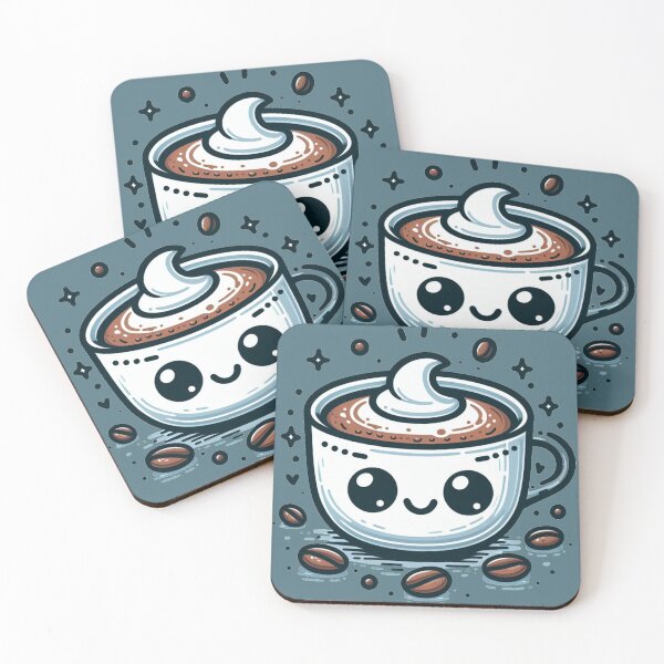 Item preview, Coffee Espresso - Kawaii - Cute Doodle designed and sold by AmberRoseWrites.