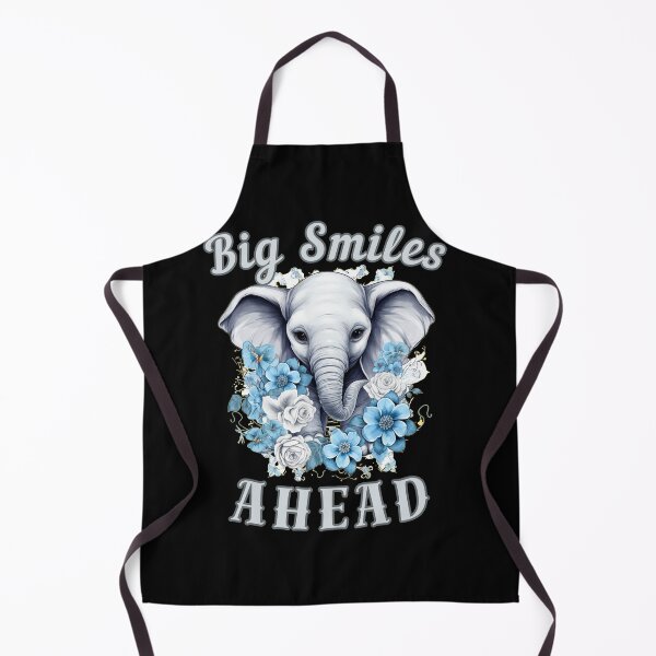 Item preview, Big Smiles Ahead elephant quote designed and sold by ElephantVibes.