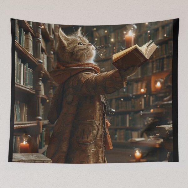 Item preview, Magical Cat Wizard-Cute Adorable Animals Artwork-C146 designed and sold by MPCFICTION.