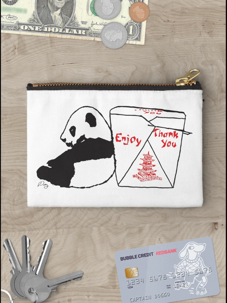 Thumbnail 3 of 4, Zipper Pouch, Panda Take-Out designed and sold by RootsImprints.