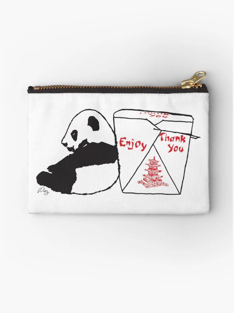 Thumbnail 1 of 4, Zipper Pouch, Panda Take-Out designed and sold by RootsImprints.