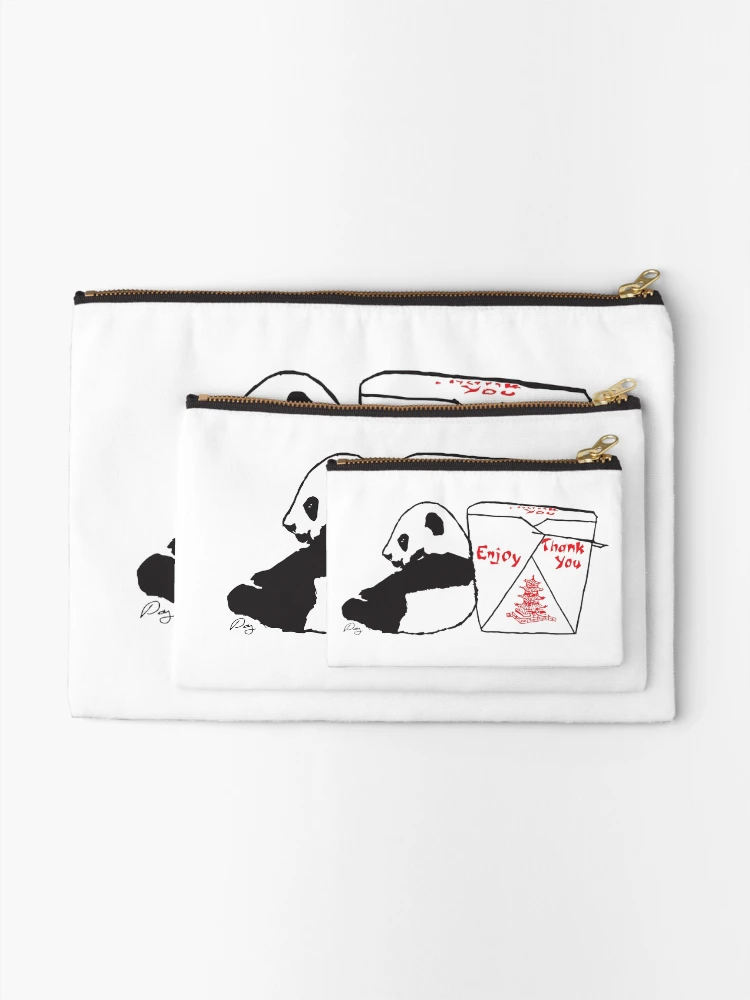 Thumbnail 2 of 4, Zipper Pouch, Panda Take-Out designed and sold by RootsImprints.